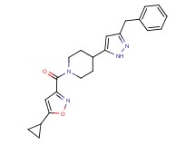 4-(3-benzyl-1H-pyrazol-5-yl)-1-[(5-cyclopropylisoxazol-3-yl)carbonyl]piperidine