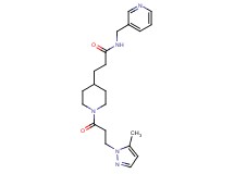 3-{1-[3-(5-methyl-1H-pyrazol-1-yl)propanoyl]-4-piperidinyl}-N-(3-pyridinylmethyl)propanamide