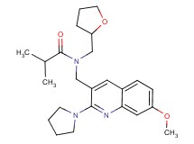 N-{[7-methoxy-2-(1-pyrrolidinyl)-3-quinolinyl]methyl}-2-methyl-N-(tetrahydro-2-furanylmethyl)propanamide