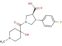 (3S*,4R*)-4-(4-fluorophenyl)-1-[(4-hydroxy-1-methylpiperidin-4-yl)carbonyl]pyrrolidine-3-carboxylic acid