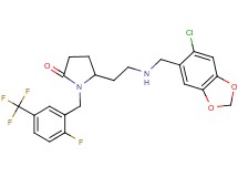 5-(2-{[(6-chloro-1,3-benzodioxol-5-yl)methyl]amino}ethyl)-1-[2-fluoro-5-(trifluoromethyl)benzyl]-2-pyrrolidinone
