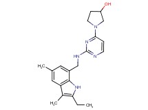 1-(2-{[(2-ethyl-3,5-dimethyl-1H-indol-7-yl)methyl]amino}pyrimidin-4-yl)pyrrolidin-3-ol