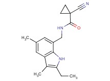 1-cyano-N-[(2-ethyl-3,5-dimethyl-1H-indol-7-yl)methyl]cyclopropanecarboxamide