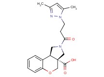(3aR*,9bR*)-2-[3-(3,5-dimethyl-1H-pyrazol-1-yl)propanoyl]-1,2,3,9b-tetrahydrochromeno[3,4-c]pyrrole-3a(4H)-carboxylic acid