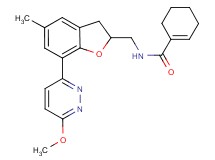 N-{[7-(6-methoxy-3-pyridazinyl)-5-methyl-2,3-dihydro-1-benzofuran-2-yl]methyl}-1-cyclohexene-1-carboxamide
