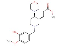 methyl 3-[(3S*,4R*)-1-(3-hydroxy-4-methoxybenzyl)-4-(4-morpholinyl)-3-piperidinyl]propanoate