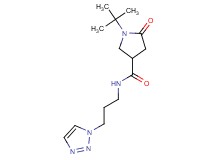 1-tert-butyl-5-oxo-N-[3-(1H-1,2,3-triazol-1-yl)propyl]-3-pyrrolidinecarboxamide