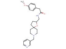 2-(4-methoxyphenyl)-N-{[8-(3-pyridinylmethyl)-1-oxa-8-azaspiro[4.5]dec-2-yl]methyl}acetamide