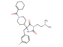 5-[1-(1-cyclohexen-1-ylcarbonyl)-4-piperidinyl]-3-[2-(dimethylamino)ethyl]-5-(3-fluorobenzyl)-2,4-imidazolidinedione