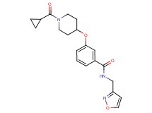 3-{[1-(cyclopropylcarbonyl)-4-piperidinyl]oxy}-N-(3-isoxazolylmethyl)benzamide