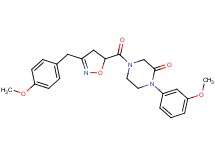 4-{[3-(4-methoxybenzyl)-4,5-dihydro-5-isoxazolyl]carbonyl}-1-(3-methoxyphenyl)-2-piperazinone