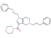 3-(4-morpholinylcarbonyl)-1,5-bis(3-phenylpropyl)-4,5,6,7-tetrahydro-1H-pyrazolo[4,3-c]pyridine