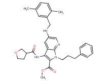 methyl 5-[(2,5-dimethylbenzyl)amino]-1-(3-phenylpropyl)-3-[(tetrahydro-3-furanylcarbonyl)amino]-1H-pyrrolo[2,3-b]pyridine-2-carboxylate
