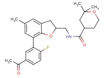 N-{[7-(5-acetyl-2-fluorophenyl)-5-methyl-2,3-dihydro-1-benzofuran-2-yl]methyl}-2,2-dimethyltetrahydro-2H-pyran-4-carboxamide