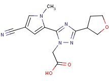 [5-(4-cyano-1-methyl-1H-pyrrol-2-yl)-3-(tetrahydrofuran-3-yl)-1H-1,2,4-triazol-1-yl]acetic acid