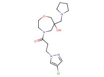 4-[3-(4-chloro-1H-pyrazol-1-yl)propanoyl]-6-(pyrrolidin-1-ylmethyl)-1,4-oxazepan-6-ol