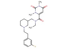 N-ethyl-N-({1-[2-(3-fluorophenyl)ethyl]-3-piperidinyl}methyl)-1,3-dimethyl-2,6-dioxo-1,2,3,6-tetrahydro-4-pyrimidinecarboxamide