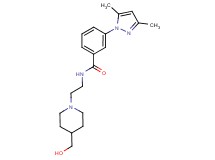 3-(3,5-dimethyl-1H-pyrazol-1-yl)-N-{2-[4-(hydroxymethyl)piperidin-1-yl]ethyl}benzamide