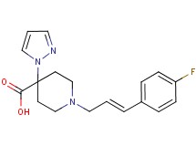 1-[(2E)-3-(4-fluorophenyl)prop-2-en-1-yl]-4-(1H-pyrazol-1-yl)piperidine-4-carboxylic acid