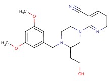 2-[4-(3,5-dimethoxybenzyl)-3-(2-hydroxyethyl)-1-piperazinyl]nicotinonitrile