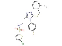 5-chloro-N-(2-{4-(4-fluorophenyl)-5-[(2-methylbenzyl)thio]-4H-1,2,4-triazol-3-yl}ethyl)-2-thiophenesulfonamide