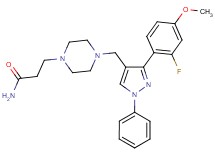 3-(4-{[3-(2-fluoro-4-methoxyphenyl)-1-phenyl-1H-pyrazol-4-yl]methyl}-1-piperazinyl)propanamide