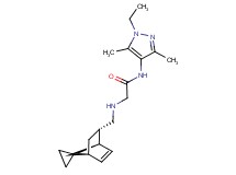 N-(1-ethyl-3,5-dimethyl-1H-pyrazol-4-yl)-2-{[(1R*,2S*,4S*)-spiro[bicyclo[2.2.1]heptane-7,1'-cyclopropane]-5-en-2-ylmethyl]amino}acetamide