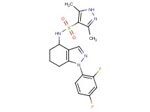 N-[1-(2,4-difluorophenyl)-4,5,6,7-tetrahydro-1H-indazol-4-yl]-3,5-dimethyl-1H-pyrazole-4-sulfonamide