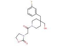 3-{2-[4-(3-fluorobenzyl)-4-(hydroxymethyl)-1-piperidinyl]-2-oxoethyl}-1,3-oxazolidin-2-one
