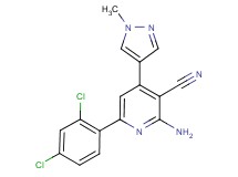 2-amino-6-(2,4-dichlorophenyl)-4-(1-methyl-1H-pyrazol-4-yl)nicotinonitrile