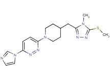 3-(1H-imidazol-1-yl)-6-(4-{[4-methyl-5-(methylthio)-4H-1,2,4-triazol-3-yl]methyl}piperidin-1-yl)pyridazine