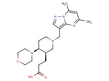 3-{(3R*,4S*)-1-[(5,7-dimethylpyrazolo[1,5-a]pyrimidin-3-yl)methyl]-4-morpholin-4-ylpiperidin-3-yl}propanoic acid