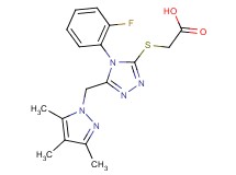 ({4-(2-fluorophenyl)-5-[(3,4,5-trimethyl-1H-pyrazol-1-yl)methyl]-4H-1,2,4-triazol-3-yl}thio)acetic acid