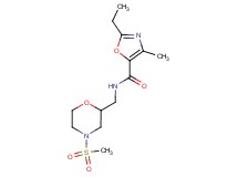 2-ethyl-4-methyl-N-{[4-(methylsulfonyl)morpholin-2-yl]methyl}-1,3-oxazole-5-carboxamide