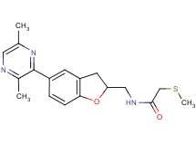 N-{[5-(3,6-dimethyl-2-pyrazinyl)-2,3-dihydro-1-benzofuran-2-yl]methyl}-2-(methylthio)acetamide