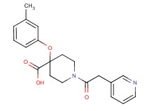 4-(3-methylphenoxy)-1-(pyridin-3-ylacetyl)piperidine-4-carboxylic acid