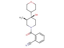 2-{[(3R*,4R*)-4-hydroxy-3-methyl-4-(tetrahydro-2H-pyran-4-yl)-1-piperidinyl]carbonyl}benzonitrile