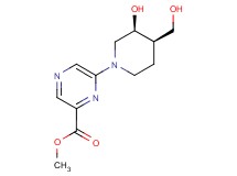 methyl 6-[(3S*,4R*)-3-hydroxy-4-(hydroxymethyl)-1-piperidinyl]-2-pyrazinecarboxylate