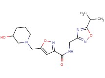 5-[(3-hydroxypiperidin-1-yl)methyl]-N-[(5-isopropyl-1,2,4-oxadiazol-3-yl)methyl]isoxazole-3-carboxamide