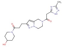 1-(3-{5-[(3-methyl-1H-1,2,4-triazol-5-yl)acetyl]-4,5,6,7-tetrahydropyrazolo[1,5-a]pyrazin-2-yl}propanoyl)-4-piperidinol