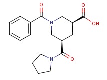 (3S*,5R*)-1-benzoyl-5-(1-pyrrolidinylcarbonyl)-3-piperidinecarboxylic acid