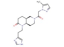 (4aS*,8aR*)-1-[2-(1H-imidazol-4-yl)ethyl]-6-[(5-methyl-1H-pyrazol-1-yl)acetyl]octahydro-1,6-naphthyridin-2(1H)-one