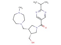 {(3R*,4R*)-1-[(2-isopropylpyrimidin-5-yl)carbonyl]-4-[(4-methyl-1,4-diazepan-1-yl)methyl]pyrrolidin-3-yl}methanol