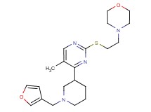 4-[2-({4-[1-(3-furylmethyl)-3-piperidinyl]-5-methyl-2-pyrimidinyl}thio)ethyl]morpholine