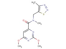 2,6-dimethoxy-N-methyl-N-[(4-methyl-1,2,3-thiadiazol-5-yl)methyl]pyrimidine-4-carboxamide