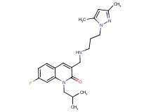 3-({[3-(3,5-dimethyl-1H-pyrazol-1-yl)propyl]amino}methyl)-7-fluoro-1-isobutyl-2(1H)-quinolinone