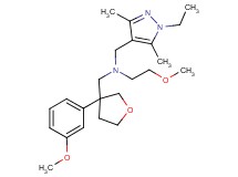 N-[(1-ethyl-3,5-dimethyl-1H-pyrazol-4-yl)methyl]-2-methoxy-N-{[3-(3-methoxyphenyl)tetrahydrofuran-3-yl]methyl}ethanamine