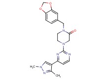 1-(1,3-benzodioxol-5-ylmethyl)-4-[4-(1,3-dimethyl-1H-pyrazol-4-yl)pyrimidin-2-yl]piperazin-2-one