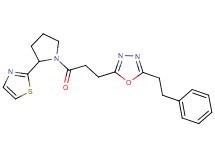 2-{3-oxo-3-[2-(1,3-thiazol-2-yl)-1-pyrrolidinyl]propyl}-5-(2-phenylethyl)-1,3,4-oxadiazole