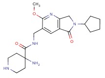 4-amino-N-[(6-cyclopentyl-2-methoxy-5-oxo-6,7-dihydro-5H-pyrrolo[3,4-b]pyridin-3-yl)methyl]piperidine-4-carboxamide